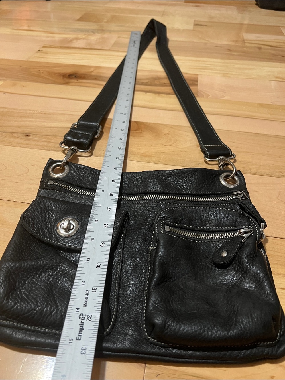 Roots Black Leather Crossbody Bag - Picture 6 of 17